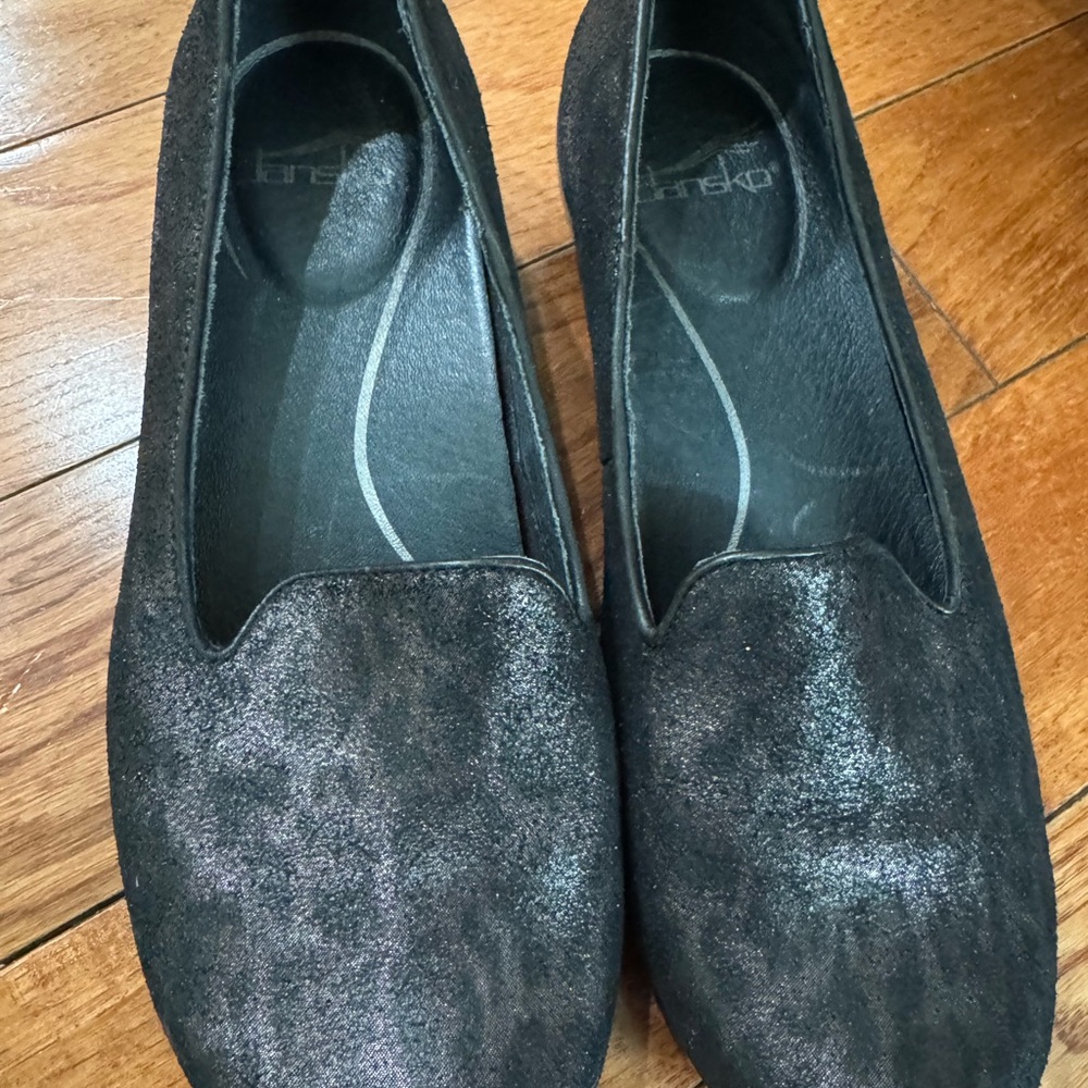 Dansko Shimmering Black Loafers